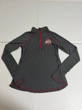 Ohio State Buckeyes Scarlet Series Quarter Zip Pullover Womens Size M Gray